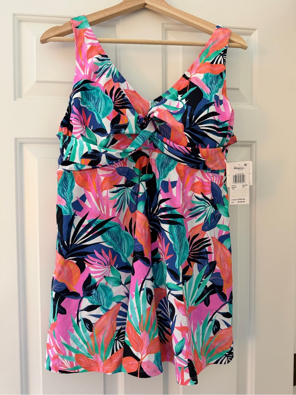 Raisin’s Curve NWT Tropical One-Piece Swim Dress - Pink/Teal (16W)